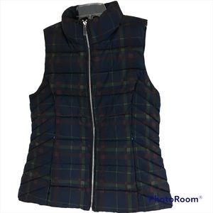 Tommy Hilfiger Plaid Puffy Quilted Vest Sz M